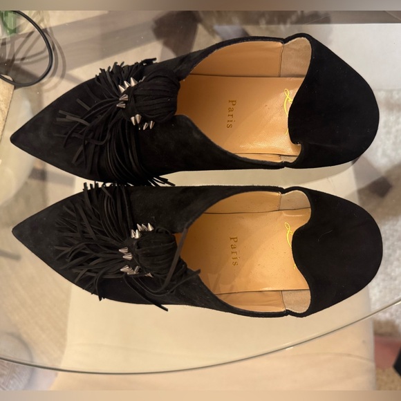 Never Worn Christian Louboutin Medinana Flat Veau Velours Size 38 - Picture 6 of 12